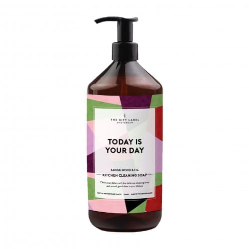 The Gift Label | Kitchen Cleaning Soap | Today Is Your Day | Sandalwood & Fig | 1000ml
