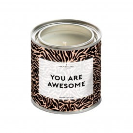 The Gift Label | Large Candle Tin | You Are Awesome | Fresh Cotton | 310g