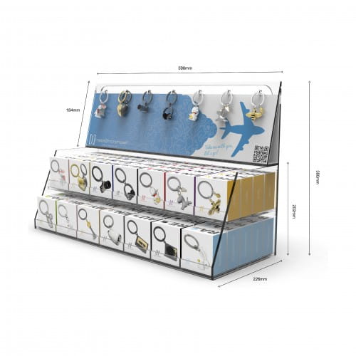 Metalmorphose Acrylic Shelf Display | Displays 14 Keyring Designs