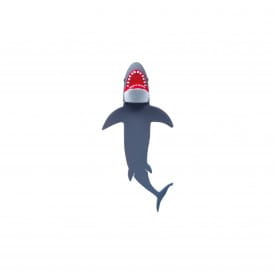 Helio Ferretti | Sharky the Shark Bookmark | Blue & Red