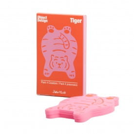 Helio Ferretti | Pink Tiger Coasters | Set of 4