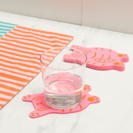 Helio Ferretti | Pink Tiger Coasters | Set of 4