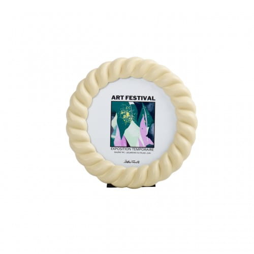 Helio Ferretti | Oval Braid Photo Frame | 17x17cm | Cream