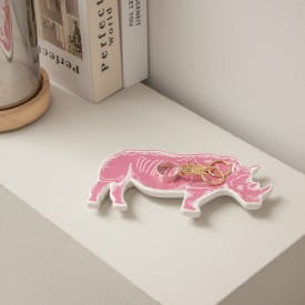 Helio Ferretti | Ceramic Jewellery Tray | Pink Rhino