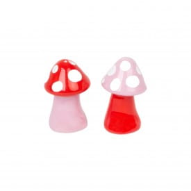 Helio Ferretti | Salt & Pepper Shaker Set | Mushrooms | Red & Pink