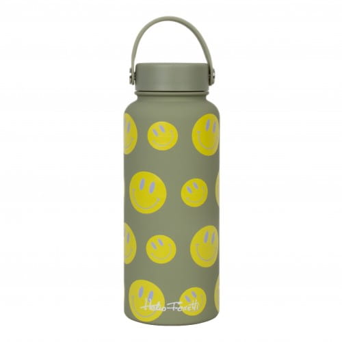 Helio Ferretti | On The Go Water Bottle | Large 1L | Green Smiley