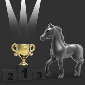 Metalmorphose | Black Horse & Trophy Keyring