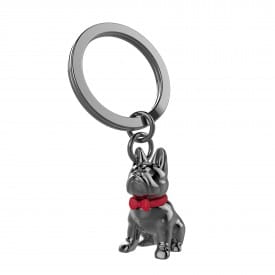 Metalmorphose | Black French Bulldog With Bow Tie Keyring