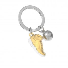 Metalmorphose | Silver & Gold Hi Top Sports Trainer & Ball Keyring