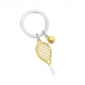 Metalmorphose | Gold Tennis Racket & Ball Keyring