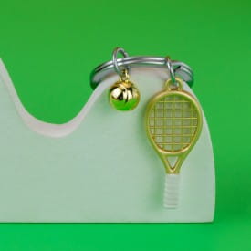 Metalmorphose | Gold Tennis Racket & Ball Keyring