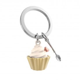 Metalmorphose | Gold Cupcake & Spoon Keyring