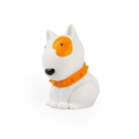 Dhink | Mini Colour Changing LED Night Light | White Dog With Orange Patch