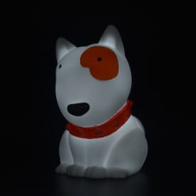 Dhink | Mini Colour Changing LED Night Light | White Dog With Orange Patch