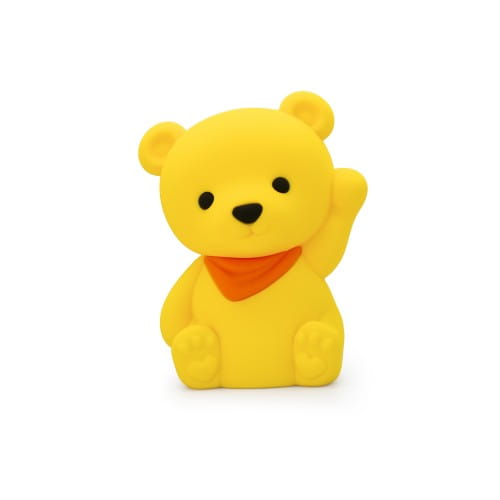 Dhink | Medium Colour Changing LED Night Light | Yellow Teddy Bear With Orange Scarf