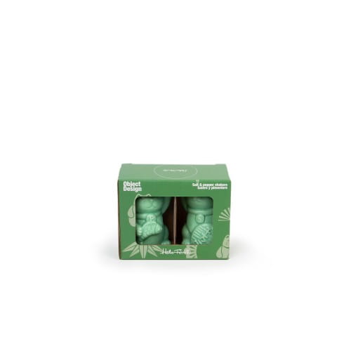 Helio Ferretti | Salt & Pepper Shaker Set | Lucky Cat | Green