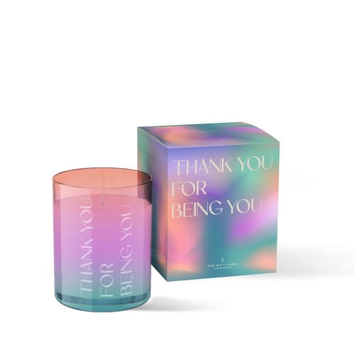 The Gift Label Capsule Collection | Large Glass Candle | Thank You For Being You | 310g