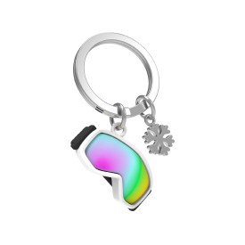 Metalmorphose | Winter Sports Goggles & Snowflake Keyring | Rainbow Oil Slick
