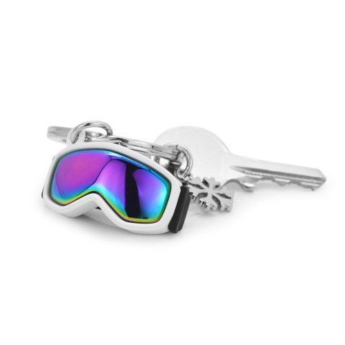 Metalmorphose | Winter Sports Goggles & Snowflake Keyring | Rainbow Oil Slick