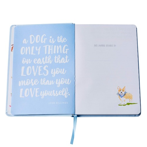 Eccolo | A5 Soft Cover Dog Lover Journal | Baby Blue