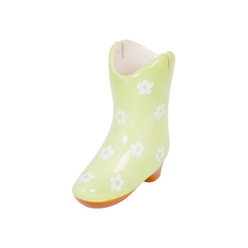 Helio Ferretti | Ceramic Cowboy Boot Vase & Holder | Lime