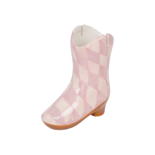 Helio Ferretti | Ceramic Cowboy Boot Vase & Holder | Pink