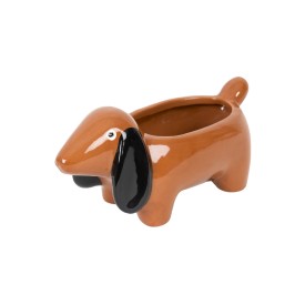 Helio Ferretti | Dachshund Dog Planter | Dark Brown