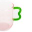 Helio Ferretti | Wave Handled Glass Mug | Pink & Green