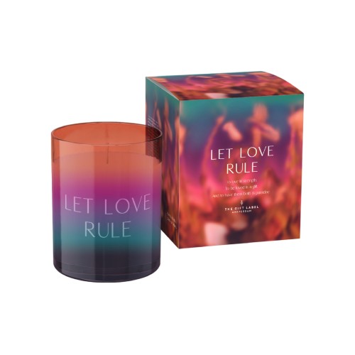 The Gift Label | Large Glass Candle | Purple Orris & Dark Patchouli | Let Love Rule | 310g