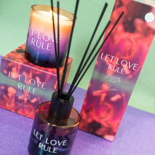 The Gift Label | Glass Reed Diffuser | Purple Orris & Dark Patchouli | Let Love Rule | 200ml