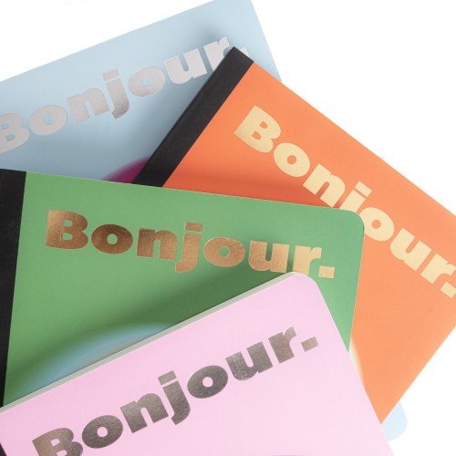 Helio Ferretti | A5 Lined Bonjour Notebook | Light Blue