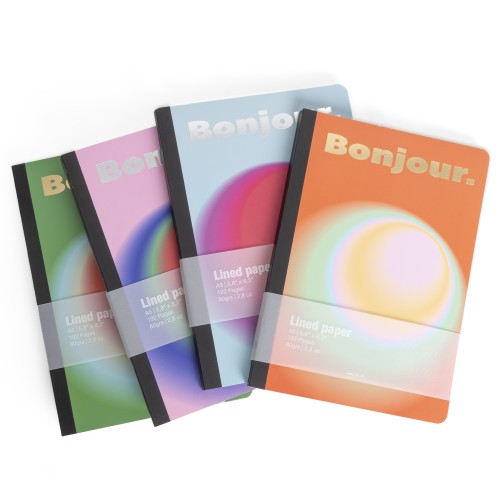 Helio Ferretti | A5 Lined Bonjour Notebook | Light Blue