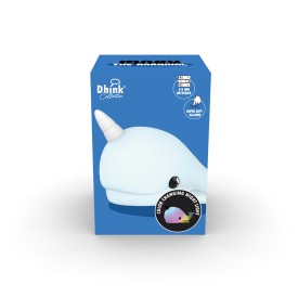 Dhink | Medium Colour Changing LED Silicone Night Light | Blue Narwhal