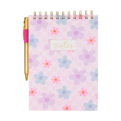 Eccolo | Steno Sheet Pad with Pen & Pen Holder | Daisies