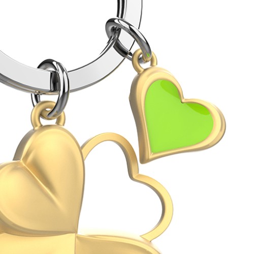 Metalmorphose | Lucky Clover Keyring | Gold & Green