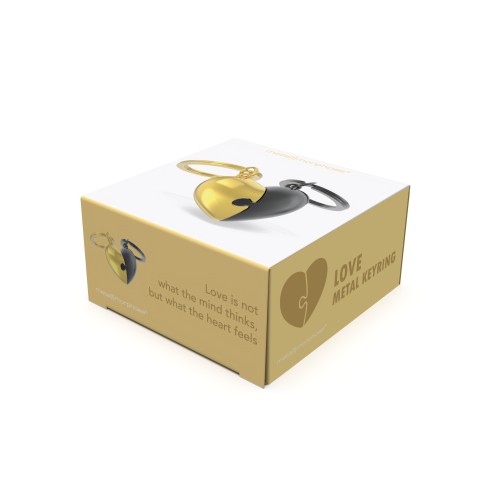 Metalmorphose | 2 Piece Grey & Gold Heart Puzzle Keyring