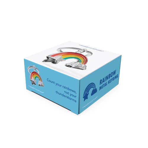 Metalmorphose | Bright Rainbow with Cloud & Star Keyring