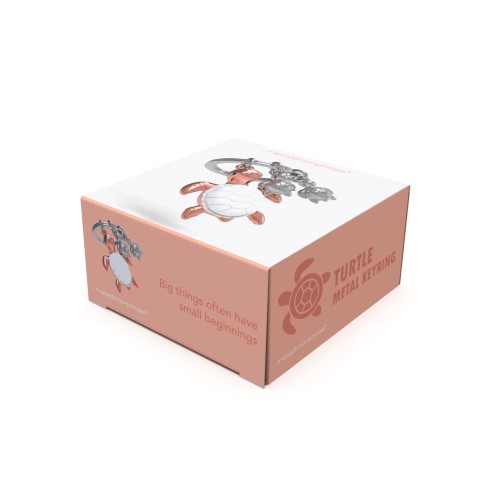 Metalmorphose | White & Rose Gold Turtle Keyring