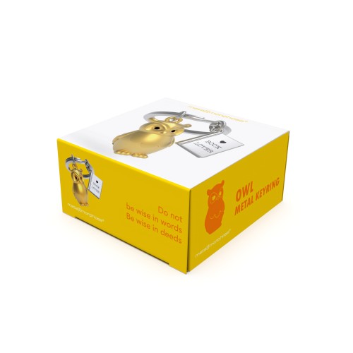 Metalmorphose | Gold Owl & Book Keyring