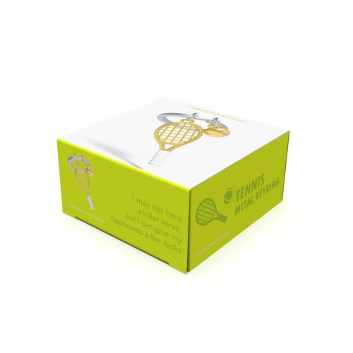 Metalmorphose | Gold Tennis Racket & Ball Keyring