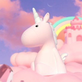 Dhink | Medium Colour Changing LED Silicone Night Light | Pink Unicorn