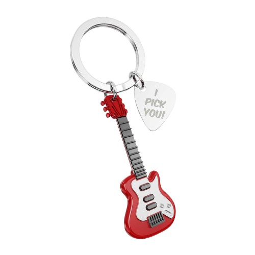 Metalmorphose | Electric Guitar & Pick Keyring | Red