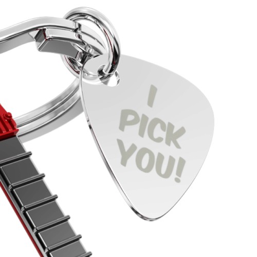 Metalmorphose | Electric Guitar & Pick Keyring | Red