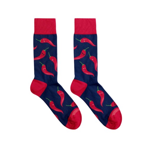 Billy Brown Socks | Men's Chilli Socks | Red & Blue