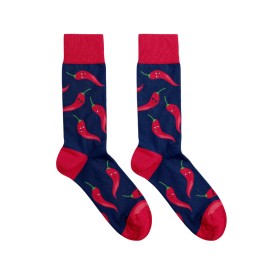 Billy Brown Socks | Men's Chilli Socks | Red & Blue