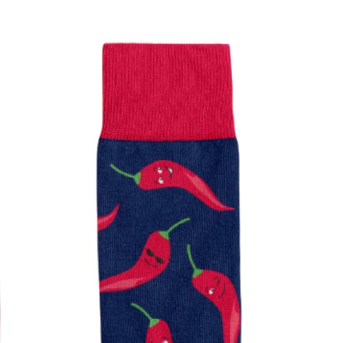 Billy Brown Socks | Men's Chilli Socks | Red & Blue