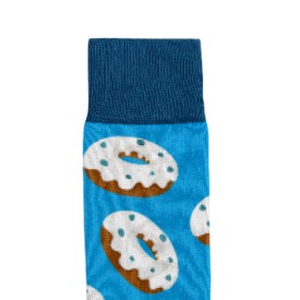 Billy Brown Socks | Men's Donut Socks | Blue & White