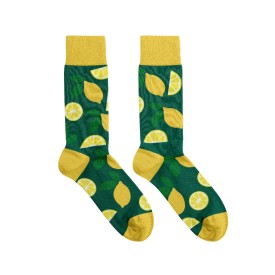 Billy Brown Socks | Men's Lemon Socks | Green & Yellow