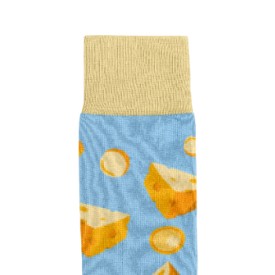 Billy Brown Socks | Men's Cheese Socks | Blue & Yellow