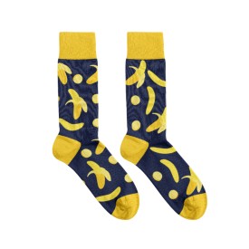 Billy Brown Socks | Men's Banana Socks | Blue & Yellow